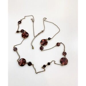 Pilgrim Danish Design Necklace Asymmetric Antique Bronze Tone Satellite Stations